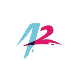 a2 42 letter number monogram overlap overlapping vector image