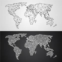 abstract polygonal world map from triangles vector image