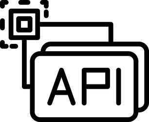 api button icon outline style vector image