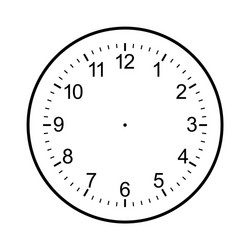 clock face blank isolated on white background vector image