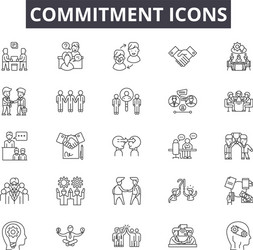 Commitment line icons for web and mobile design vector