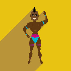 flat web icon with long shadow dancer man vector image