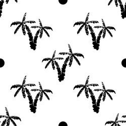 Seamless pattern background with hand drawn palm vector