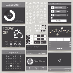 set elements used for user interface black vector image