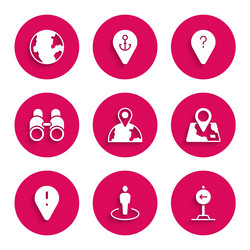 set location on the globe with person traffic vector image