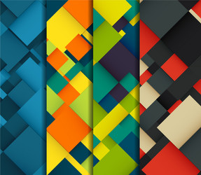 Abstract background set with colorful squares vector