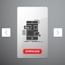 drag mobile design ui ux glyph icon in carousal vector image