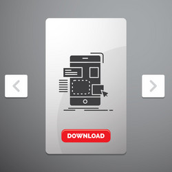 Drag mobile design ui ux glyph icon in carousal vector