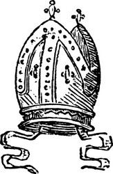 Mitre is a sacerdotal ornament for the head vector