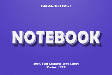 notebook editable text effect vector image