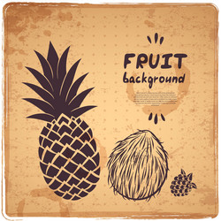 Retro Pineapple Background Vector Image