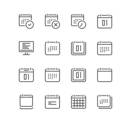 Set of calendar related icons vector