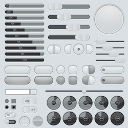 set of interface buttons grey collection slider vector image