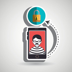 Cellphone hacker app icons vector