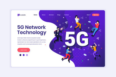 landing page design concept 5g network vector