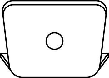 laptop computer portable device back line style vector image
