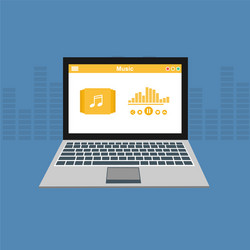 media player application app template with flat vector image