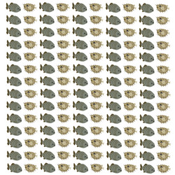 piranha and puffer fish as a pattern background vector image