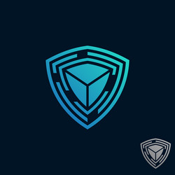 Tech Shield Security Icon vector image