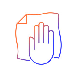 wipe with a dry cloth gradient linear manual vector image