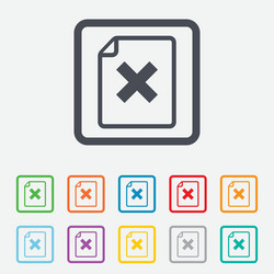 file document stop icon delete doc button vector image