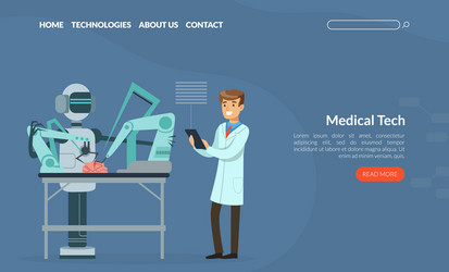 man scientist conducting human brain experiment vector image