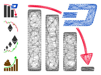 Network dash falling acceleration chart vector