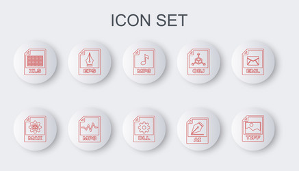 set line tiff file document max mp3 ai xls vector image