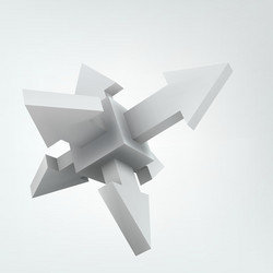 Three Dimensional Cube with Arrows vector image
