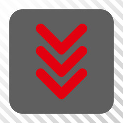 triple arrowhead down rounded square button vector image
