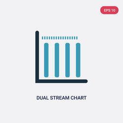 Two color dual stream chart icon from user vector