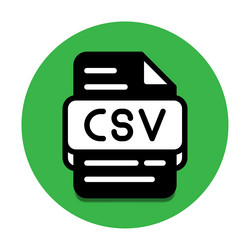 csv file type database icon document files vector image