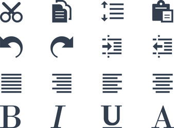 Format and Editing Icons - Text & Layout vector image