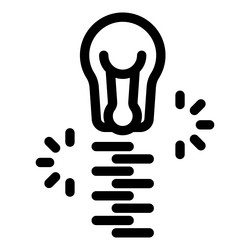 light bulb shining with moving lines representing vector image