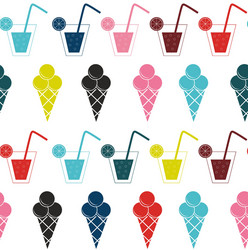 drink and ice-cream seamless pattern background vector