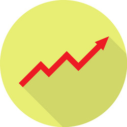 Flat curved arrow icon Royalty Free Vector Image