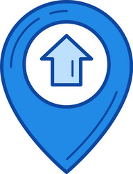 Map pointer with house inside line icon vector