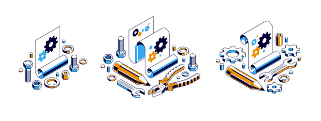 mechanical engineering project in embodiment vector image