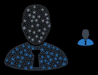 mesh net chief with shiny network spots vector image
