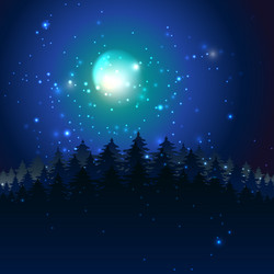 Night nature sky background with full moon cloud Vector Image