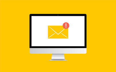 pc with email envelope computer and document vector image