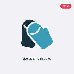 Two color boxed line stocks icon from user vector