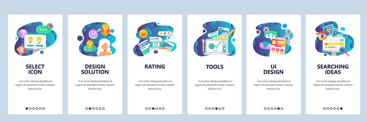web site onboarding screens ui and ux design vector image