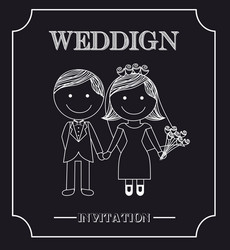 Chalkboard wedding elements set Royalty Free Vector Image