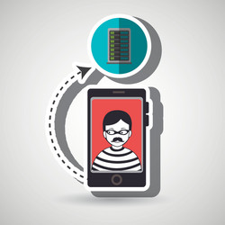 cellphone hacker app icons vector image