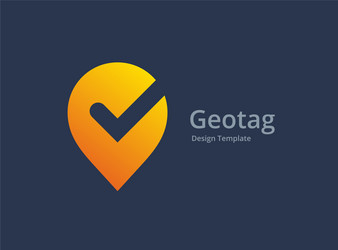 Geolocation Pin with Checkmark Icon vector image