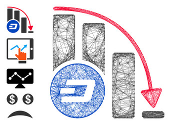 Net dashcoin falling acceleration chart vector