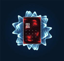 object with dots molecular grid technology style vector image