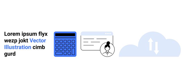 online calculation user profile and cloud vector image