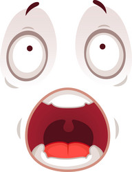 scared cartoon character with wide eyes and open vector image